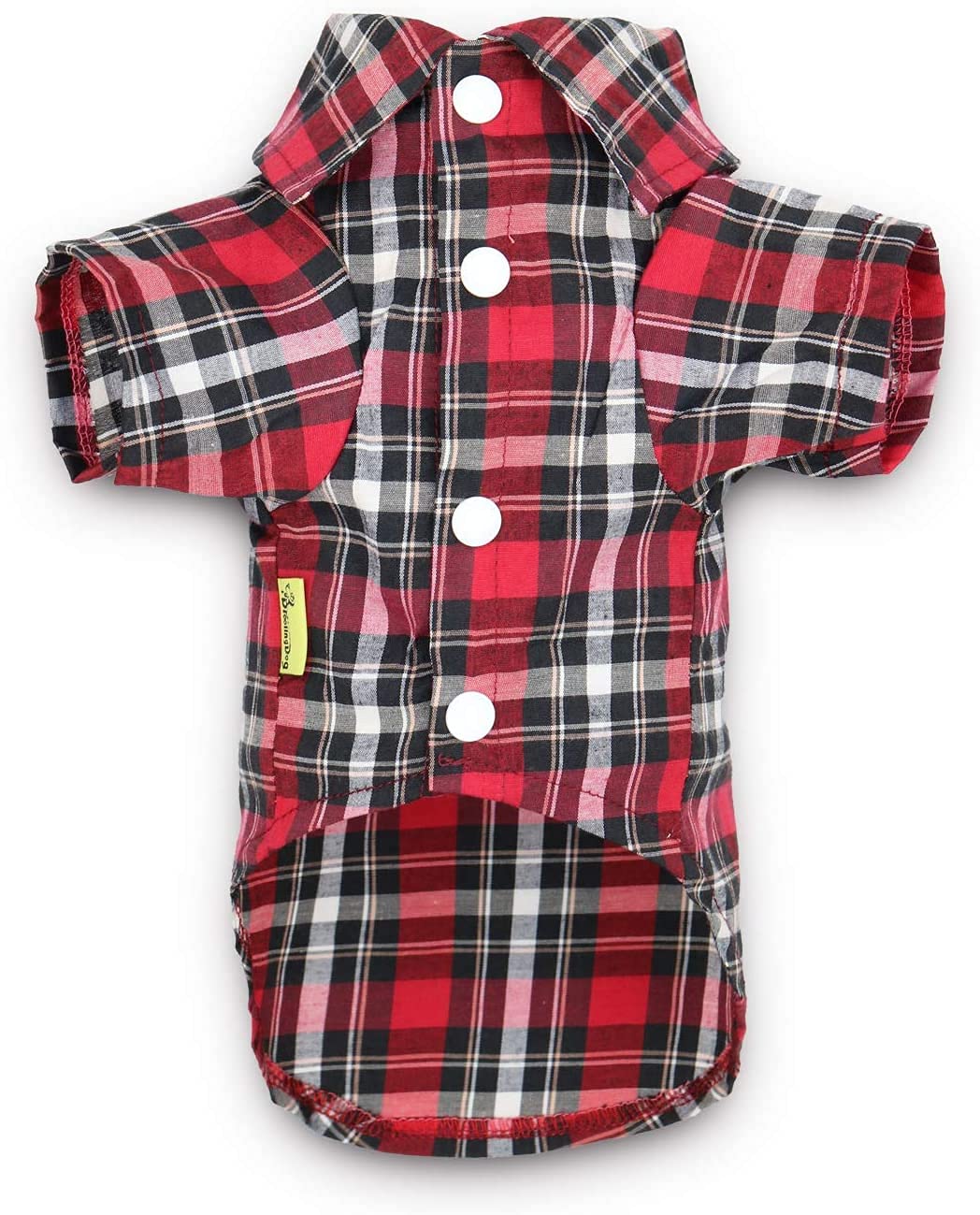 DroolingDog 3 Pack Plaid Dog Tee, Puppy Button Up Shirt, Polo T-Shirt, Breathable Summer Tee, Medium