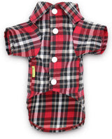 DroolingDog 3 Pack Plaid Dog Tee, Puppy Button Up Shirt, Polo T-Shirt, Breathable Summer Tee, Medium