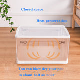 Cat Drying Box | Anti-Hair Flying | Transparent Foldable Pet Drying Room | Drying Cage for Cat and Small Dogs | Without Hair Dryer (Transparent White, Medium)