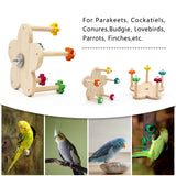 DVHEY Bird Rotating Perch Toy,Durable Unique Wooden Ferris Wheel Parrot Toys with 5 Perches,Bird Cage Accessories for Parakeet, Cockatiel, Budgerigar,Conures, Lovebirds
