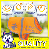 4LegsFriend Reflective Dog Vest. Hi-Visibility, Blaze Orange Oxford 300D Waterproof Dog Vest Helps Protect Your Best Friend. Safeguard Your PUP from Motorists & Hunting Accidents, On or Off Leash