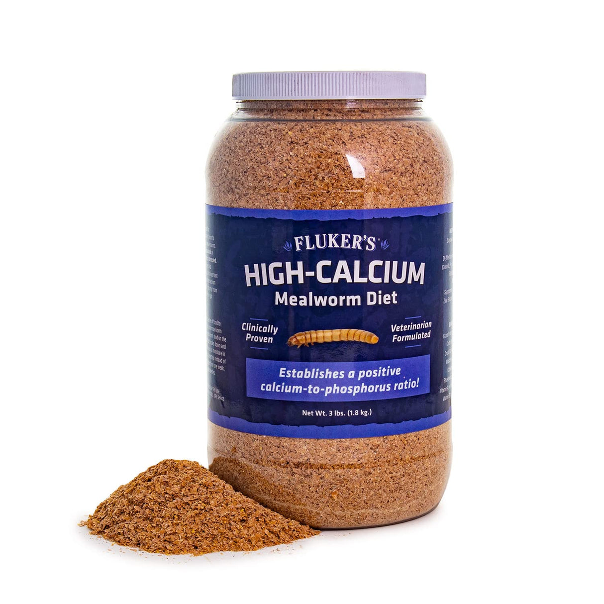 Fluker's High Calcium Mealworm Diet, Can Be Used as a Gut-Loading Food or Bedding, 3 lbs.