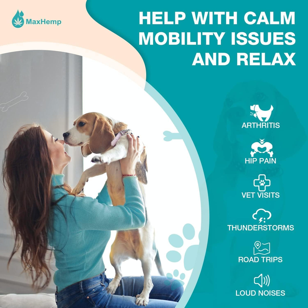 MaxHemp 2 Packs Pet Hemp Oil for Dogs and Cats- Anxiety, Stress Pain Holistic Inflammation Relief - for Joint Hip Аrthritis, Calming Oil Drop, Organic Pets Treats