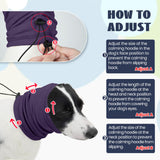 Nanaki Calming Hoodie for Dogs - Adjustable Ear Cover & Anxiety Relief, M Purple | Noise Reduction Head Wrap for Fireworks, Thunderstorms, Grooming, Hematoma Recovery