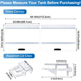 2PCS Set Glass Canopy, 22.08 x 16.57in (Each PCS) Clear Tempered Aquarium Fish Tank Hoods with Aquarium Lid Clips, ONLY FITS Aqueon 75/90/110 Gallon Aquarium Fish Tank