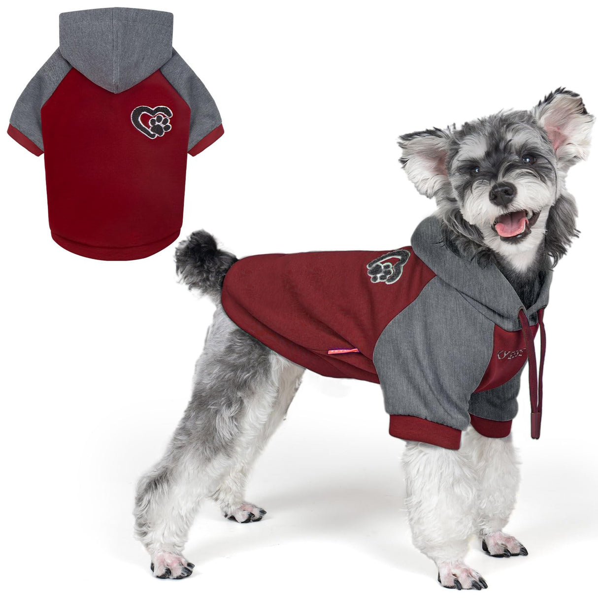 KYEESE Dog Hoodie Dogs Winter Stretchy Coat for Cold Weather Soft Dog Clothes for Small Dogs Comfort Cat Sweater Pet Sweatshirt with Drawstring Cat Coat with Leash Hole Warm Pet Clothes