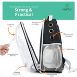 Cat Backpack Carrier with Collapsable Dog Bowl, Cat Collar & Interactive Cat Toy (4 Pcs Set)- Airline Approved Cat Carrier Bag for Medium Dogs & Cats, Animal Carrier Backpacks, Pet Backpack |Black
