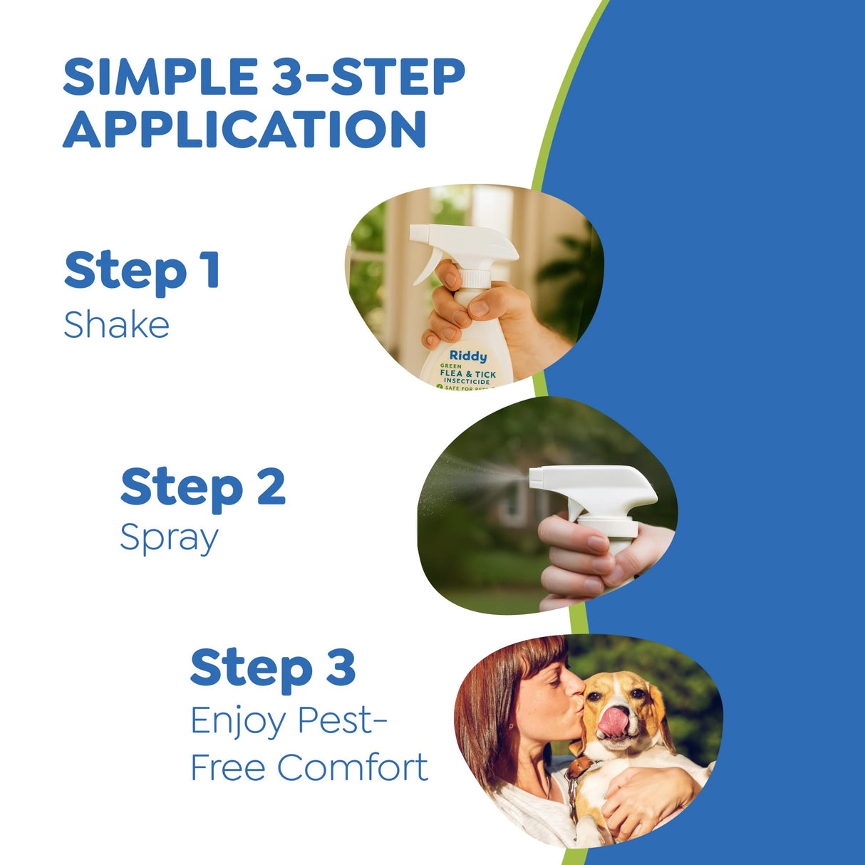 Riddy Flea & Tick Natural Spray for Pets with Essential Oils Safe Non-Hazardous Indoor and Outdoor Control, 8 oz, 1 Pack