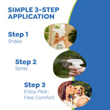 Riddy Flea & Tick Natural Spray for Pets with Essential Oils Safe Non-Hazardous Indoor and Outdoor Control, 8 oz, 1 Pack