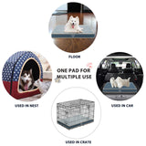 VANKEAN Waterproof Dog Crate Pad Bed Mat Reversible (Warm&Cool), Removable Washable Cover & Waterproof Inner Lining, Pet Crate Mattress for Cats and Dogs, Joint Relief Dog Bed for Crate, Navy