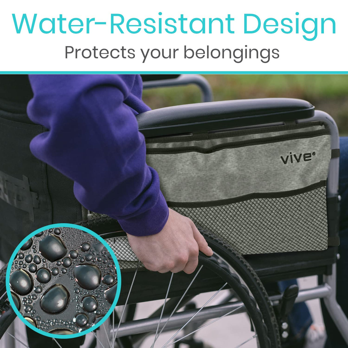 Vive Walker Bag - Accessories Wheelchair Basket Pouch (Water Resistant) - Seniors Caddy Accessory Attachment for Folding, Rolling Walkers - Carry Storage Carrier Tote - Lightweight, Universal Size