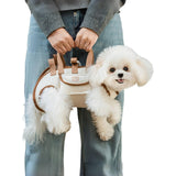 Portable Breathable Pet Carrier Sling & Backpack for Dogs & Cats, Adjustable Full-Body Harness with Traction Leash, Crossbody & Car-Friendly (XL)