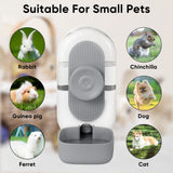 Lemtrflo 28oz Hanging Automatic Water Dispenser，Rabbit Water Bottle,Bunny Guinea Pig Ferret Water Bowl for Cage,Suitable for Small Animal Puppies(Cage Grid Spacing Over 1.2'') (Gray)