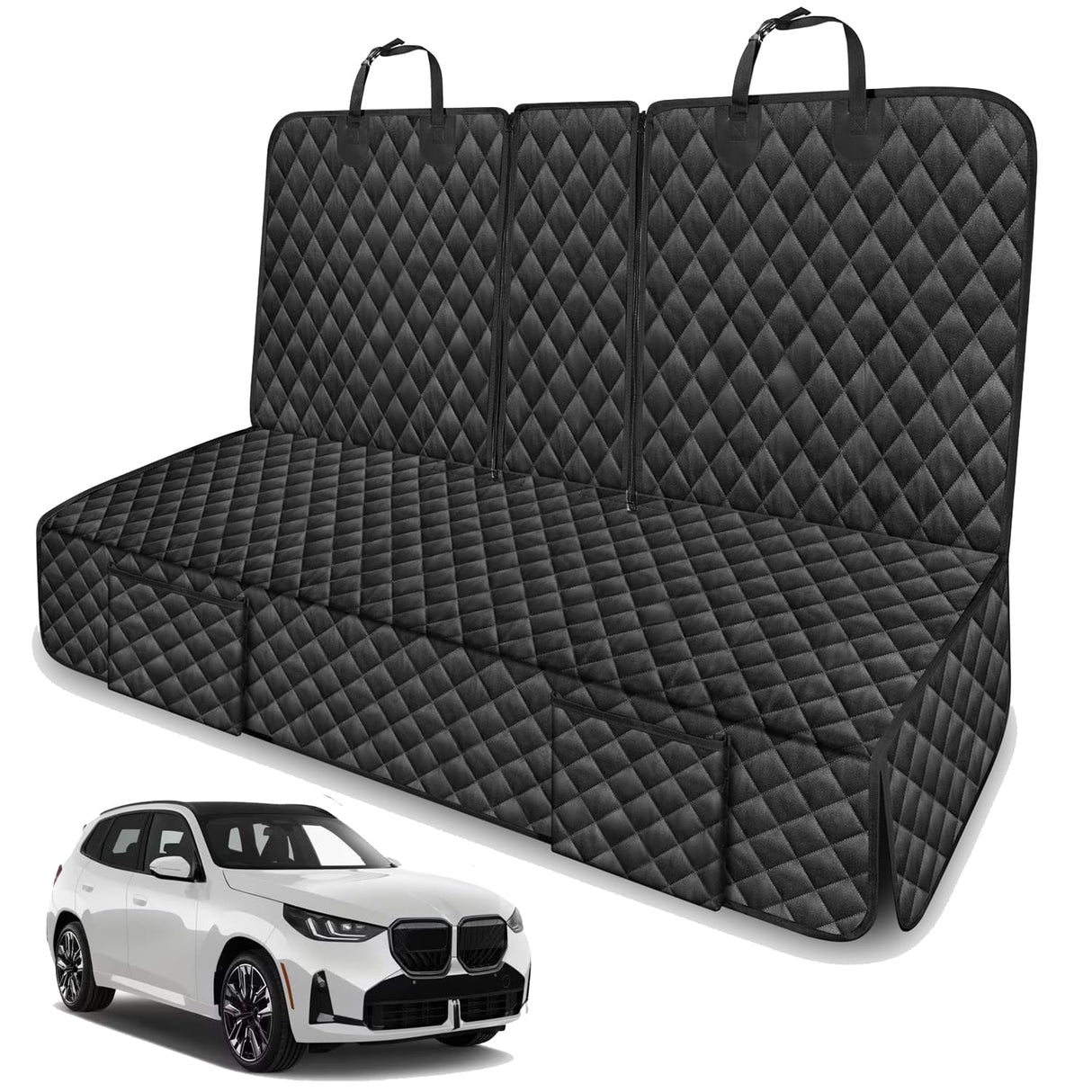 TAUYANG Dog Car Seat Cover for Back Seat Compatible with BMW X3 X5 X1 X2 X4 3 5 4 Series 328i 320i 330i 528i 540i Accessories 2000-2026, Waterproof Non-Slip Pet Bench Backseat Covers