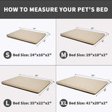 Panku Orthopedic Dog Beds for Median Dogs, Dog Pad for Crate with Durable Washable Waterproof Linen Removable Cover, Cream White