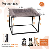 Large Bedside Dog Bed for Medium & Large Dogs, Height Adjustable Cosleeper Next to Human Bed, Elevated Sturdy Frame with Washable Cushion for Heavy Dogs