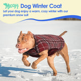 MIGOHI Dog Jackets for Winter, Windproof Waterproof Reversible Dog Coat for Cold Weather, British Style Plaid Warm Dogs Vest for Small Dogs, Red M