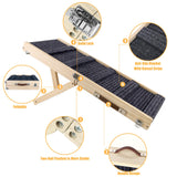 Aitakatta Adjustable Dog Ramp, Portable Folding Pet Ramp, 32" Long Wooden Pet Ramp for Bed with Non-Slip Traction Mat for Small Dogs, Dog Climbing Ladder for Sofa, Bed, Couch,Car(LGPT1,Gray)