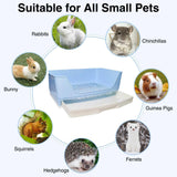 kathson Large Rabbit Litter Box Trainer, Potty Corner Toilet with Drawer Bigger Pet Pan for Adult Hamster, Guinea Pig, Ferret, Galesaur, Bunny and Other Animals (Blue)