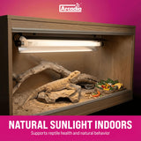 Arcadia T5 UVB Reptile Light Fixture Kit 34" Long 39 Watts 6% UVB Forest – Complete UVB Light for Reptiles, Turtles, Snake, Bearded Dragon Lamp, Long Lasting Easy to Use Professional Lighting