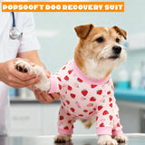 Pupsooft Recovery Suit for Dogs Full Zipper, Four-Legged Onesie Dog Recovery Suit After Surgery Cute Soft Bodysuit Cone Alternative Male Female Neuter Anti Licking Wounds (Pink Strawberry, Large)