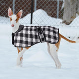 Geyecete Waterproof Greyhound Whippet Lurcher Dog Coat-with Warm Fleecy Lining Inside Outdoor Dog Apparel with Adjustable Bands for Medium, Large Dog-Black-3XL