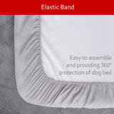 Waterproof Dog Bed Covers Replacement Washable Pet Hair Easy to Remove, Noiseless Quilted Puppy Pet Bed Cover Lovely Grey Star Print 35x44 Inches, for Dog/Cat, Cover Only