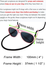 G029 Dog Cat Pet Aviator Pilot Sunglasses Glasses for Small Breeds up to 15lbs (2-Pack Black + Pink-Pink Mirror)