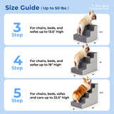 ZOMISIA Dog Stairs for Small Dogs - Pet Stairs 2 in 1 with Zippers Suitable for Couch and Bed, 35D Foam Dog Steps with Non Slip Bottom Grey 4 Steps, Beige