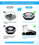 Small Animal Playpen with Cover, Portable Pop Up Pet Enclosure for Rabbits, Guinea Pigs, Hamsters, Chinchillas, Ferrets & Kittens, Indoor Outdoor Waterproof Play Pen, Cage Tent & Chick Brooder Box