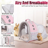 Back Expandable Backpack for Small Animals, Portable Travel Bag Breathable Pet Carrier Cages for Bunny, Guinea Pig, Bearded Dragon, Lizard, Rabbit, Squirrel, Tortoise, Kitten, Sugar Glider