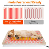 Heated Cat Bed, Waterproof Heated Cat Dog Bed with Adjustable Temperature & Timer, Electric Pet Mat for Indoor Cats Dogs, Chew Resistant Steel Cord（Small: 18"x16" Brown）