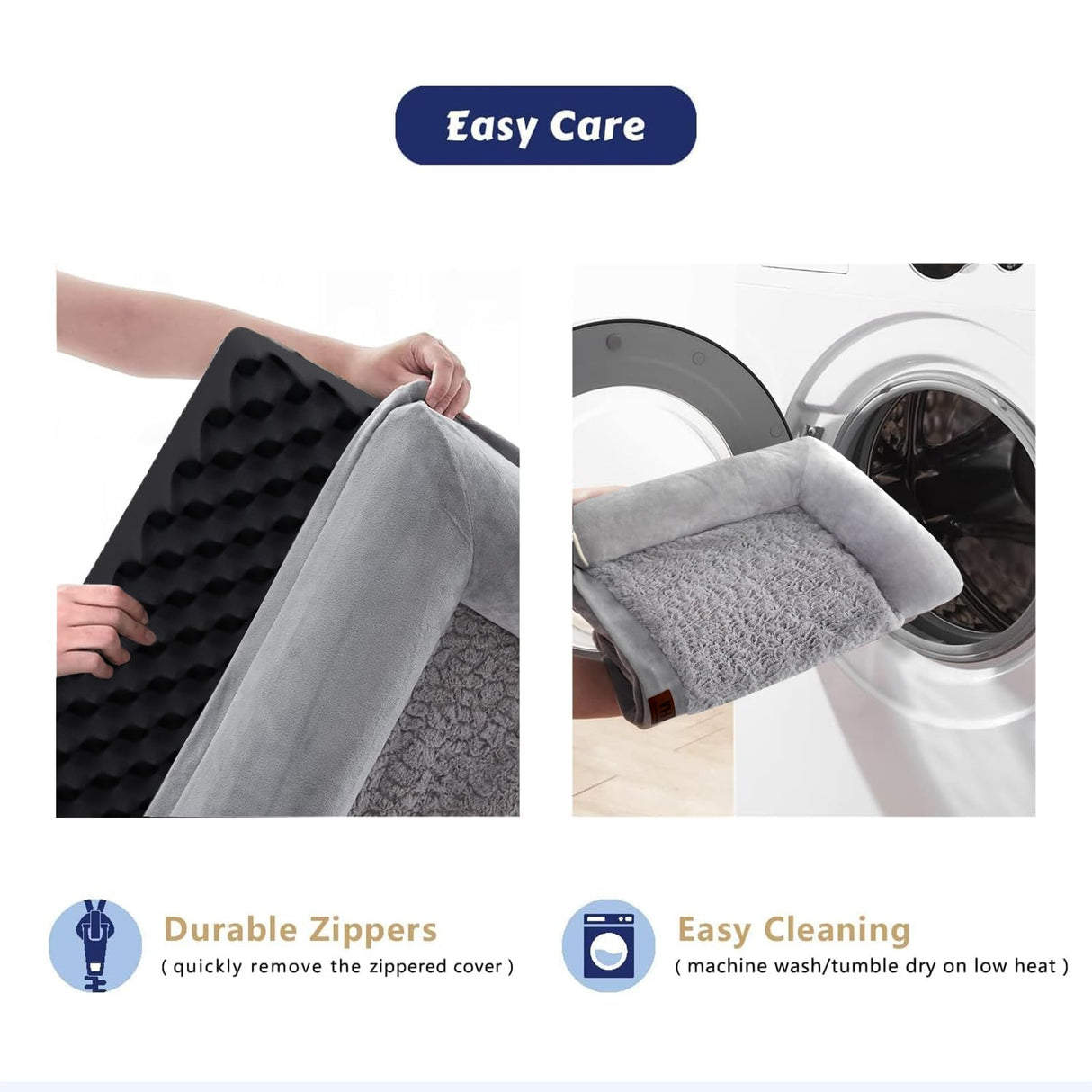 Orthopedic Dog Beds Extra Large Sized Dog, Pet Sofa Bed with Removable Washable Cover, Egg Foam Support, Bolster Cushion for Comfortable Sleep, Waterproof & Non-Slip Bottom Bed