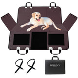 DOGGO Selection Back Seat Pet Cover for Dogs, Premium Dog Hammock for Car with Hard Bottom | Universal Car Seat Protector, Waterproof & Washable | Dog Car Seat Cover for Large (Brown)