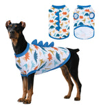UNIPUP UPF 50+ Sun Protection Dog Shirt - Sleeveless Cooling Vest for Large Dogs Boy, Quick-Dry Pet T-Shirt with Funny Dinosaur Horns, UV Protective Breathable Dog Clothes U-COSBX02XXL