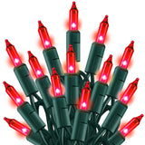 TW SHINE Red Christmas Lights, 20FT 100 Count Incandescent Christmas Mini Tree String Lights, Waterproof Christmas Decorations for Outdoor Indoor Xmas Patio Home Party Garden Yard Decor