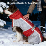 BECROWM Dog Coat Dogs Jacket Waterproof Reflective Adjustable Dog-Winter Coats for Small/Medium/Large Dogs Dachshund Coat-(Red, X-Large)