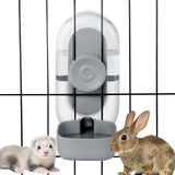 Lemtrflo 28oz Hanging Automatic Water Dispenser，Rabbit Water Bottle,Bunny Guinea Pig Ferret Water Bowl for Cage,Suitable for Small Animal Puppies(Cage Grid Spacing Over 1.2'') (Gray)