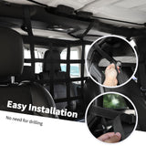 Rear Seat Cargo Net Pet Barrier Compatible with Jeep Wrangler JK JL Gladiator JT 2 Door 4 Door 2007-2023 (Black)