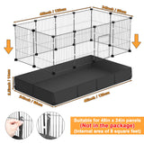 Tresbro Guinea Pig Cage Liner with One-Hand Release Hook & Thickened Corner, 48''L x 24''W Waterproof & Washable Mat (Without Cage) for C&C Grids Guinea Pig Hedgehog Bunny Habitat, Rabbit Cage Liner