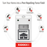 RIDDEX Plus Insect Repellent | Plug in, Mouse Deterrent - Pest Control for Defense Against Rats, Mice, Roaches, Bugs and Insects | Control Pests with No Chemicals or Poison | 2 Pack White