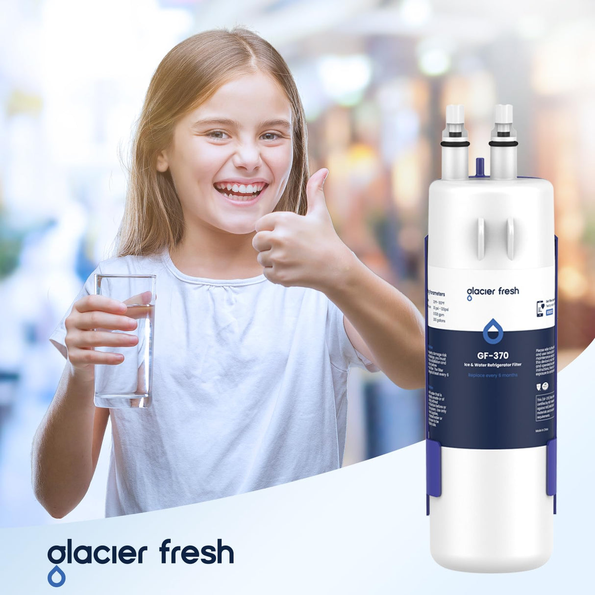GLACIER FRESH W1029537A Refrigerator Water Filter Compatible with W10295370A, EDR1RXD1, Filter 1, W10295370, P4RFWB, P8RFWB2L, 46-9930, 46-9081 Refrigerator Water Filter 1 Pack