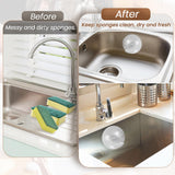 Sponge Holder, Sink Caddy w/Suction Cup Installation, Sponge Organizer for Kitchen/Bathroom Sink, Self Draining, Dishwasher Safe for Holding Sponges(Sponges Not Included), White(1-Pack)