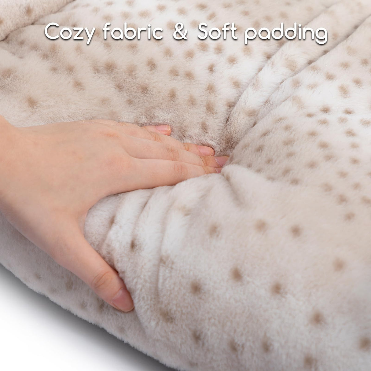 Hollypet Fluffy Dog Cat Bed Pet Couch Beds Plush Soft Warming Washable Puppy Bed for Small Medium Dogs and Large Cats, Leopard, 24" L x 18" W x 10" Th