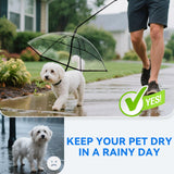 BillionChains Dog Umbrella for Small Dogs Clear Walking Umbrella with Adjustable Leash