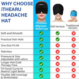 iTHERAU Migraine Ice Head Wrap, Headache Relief Hat & Migraine Cap Cold Compress, Migraine Relief Cap for Headache Eyes Mask for Puffy Eyes, Tension, Sinus & Stress Relief (2Packs)