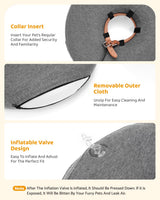 MIDOG Inflatable Dog Cone Collar – Soft Dog Cone Alternative After Surgery, Comfortable Recovery Neck Donut ECollar for Small Medium & Large Dogs and Cats to Stop Licking & Vision-Friendly (Grey,S)