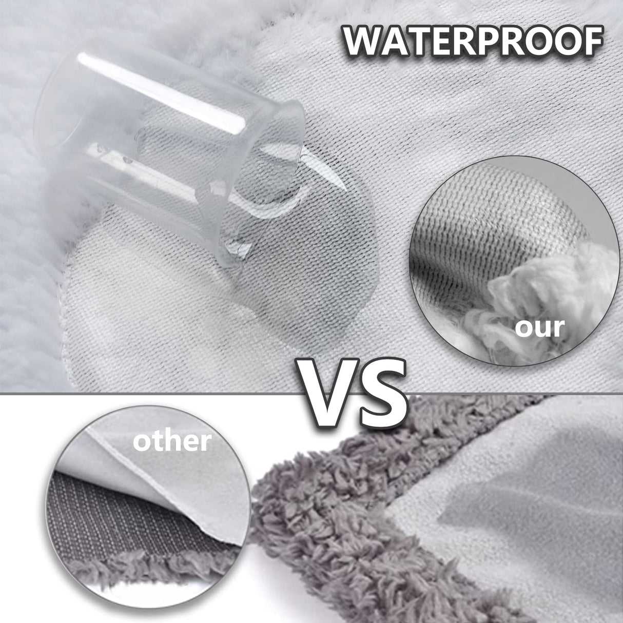 AIWEK Waterproof Dog Blanket, Pattern Printing Super Soft Warm Fluffy Facecloth Sofa Car Bed Protector, Urine Proof Washable Outdoor Pet Blanket for Puppy Large Dogs & Cats(paw & Bone60*50) Blue