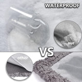 AIWEK Waterproof Dog Blanket, Pattern Printing Super Soft Warm Fluffy Facecloth Sofa Car Bed Protector, Urine Proof Washable Outdoor Pet Blanket for Puppy Large Dogs & Cats(paw & Bone60*50) Blue