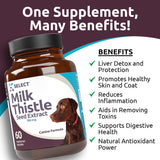 K9 Select Milk Thistle for Dogs, 100mg - 60 Vegetable Capsules - Canine Liver Health Milk Thistle Supplement - Milk Herbal